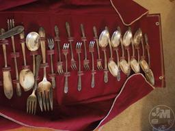 (24) SETS OF FLATWARE, SOME MARKED SILVER, SOME MARKED STAINLESS