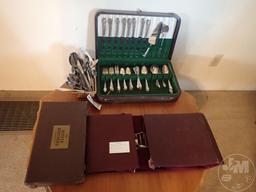 (24) SETS OF FLATWARE, SOME MARKED SILVER, SOME MARKED STAINLESS