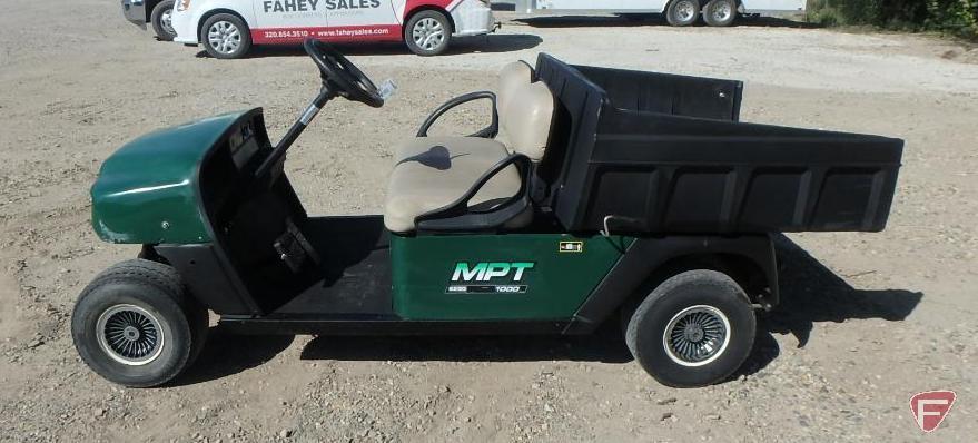 2004 EZ-GO 1000 electric utility vehicle with manual dump box, green, lights