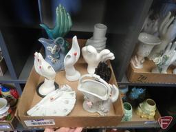 Hand vases, green hand is 9"h, tallest white hand is 8"h. 2 boxes