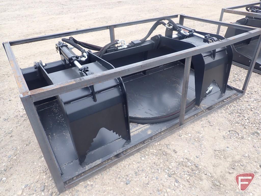 Unused 2021 Wolverine skid Steer 72" Grapple Bucket skid steer attachment