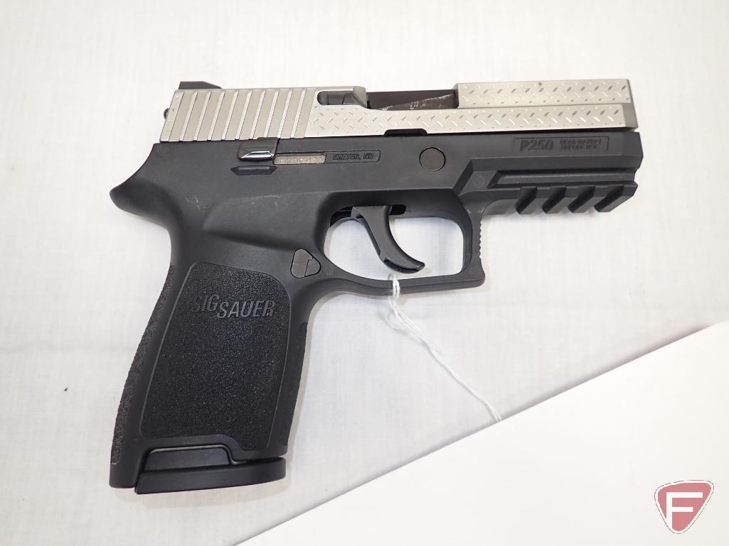 SIG SAUER P250 9MM PARA SEMI-AUTOMATIC PISTOL, 3.75" BARREL;