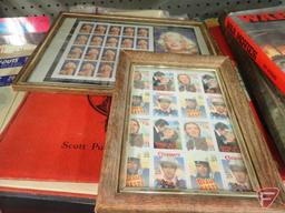 VINTAGE/COLLECTIBLE: STAMPS, NEWSPAPER CLIPPINGS, STICKERS, SONG BOOK