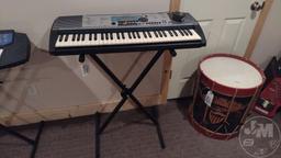 YAMAHA PSR225GM ELECTRIC KEYBOARD WITH STAND; ITEMS LOCATED IN BASEMENT