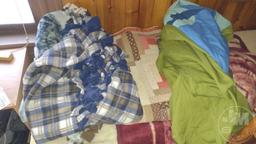 ARMY BLANKET, NEW SHEETS AND OTHER BLANKETS. THIS LOT IS