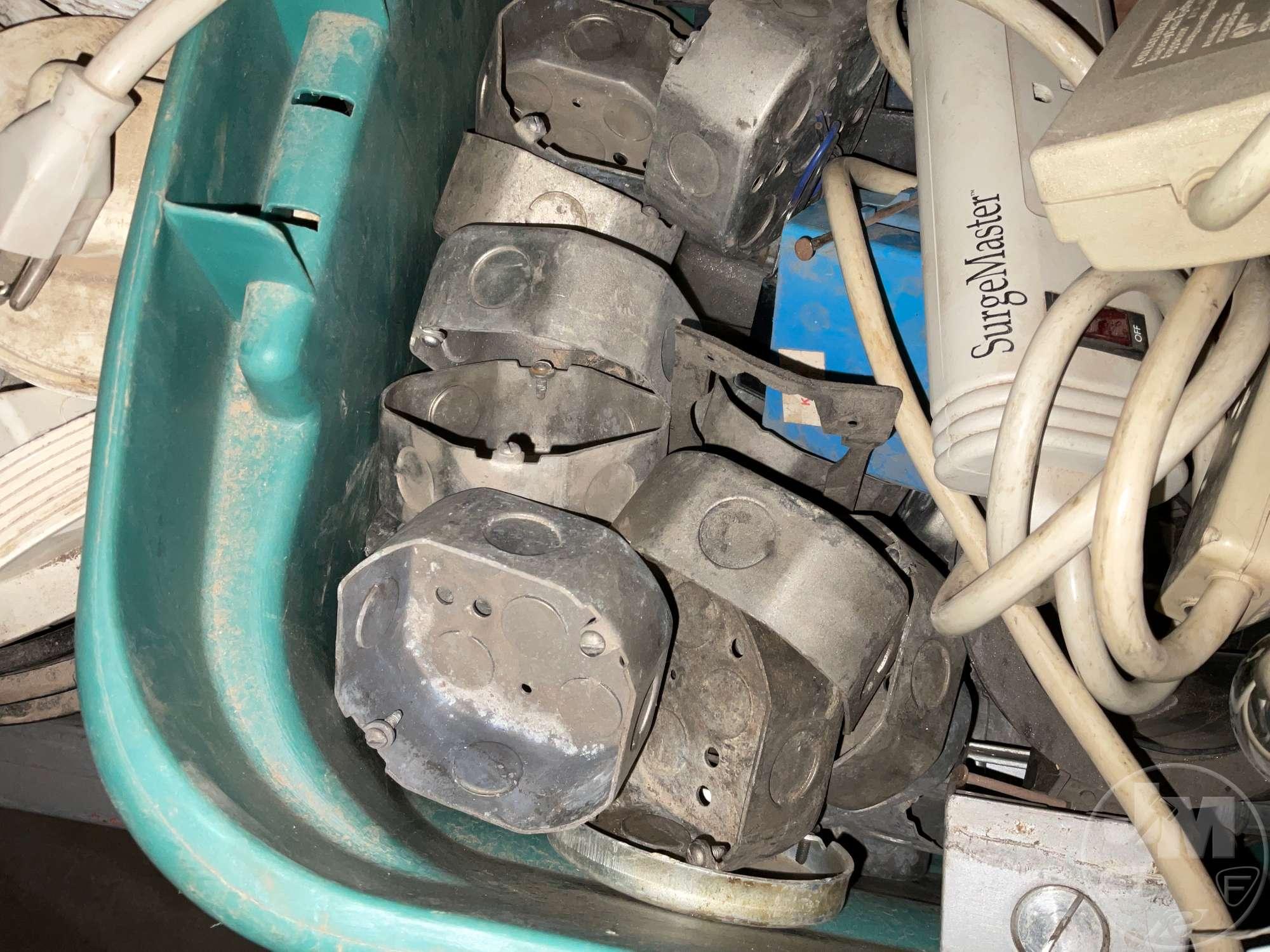 PVC PIPE CAPS, POWER STRIPS, ELECTRICAL OUTLET, LIGHTS, ELECTRICAL BOXES,