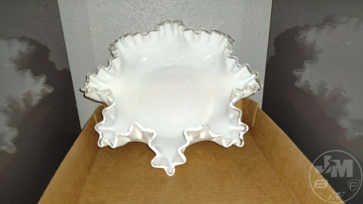 FENTON SILVER CREST LOW COMPOTE VASE 4" & BOWL 8"