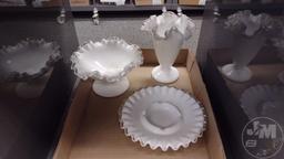 FENTON SILVER CREST VASE, ASHTRAY, & BOWL, TALLEST 6"H