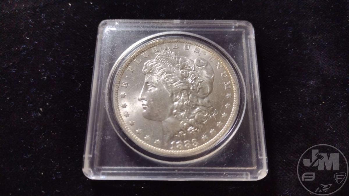 1883O MORGAN SILVER DOLLAR, MS62 OR BETTER