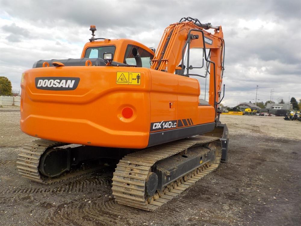 2017 Doosan DX140LC Hydraulic Excavator, Cab, 6'11" Stick, 19" Steel Pads,