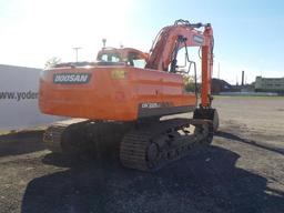 2017 Doosan DX225LC Hydraulic Excavator, Cab, 7' 10" Stick, 24" Steel Pads,