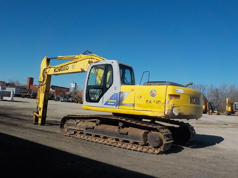 2002 Kobelco SK210LC Excavator, Plumbed, Single Grouser Track Pads, Bucket,