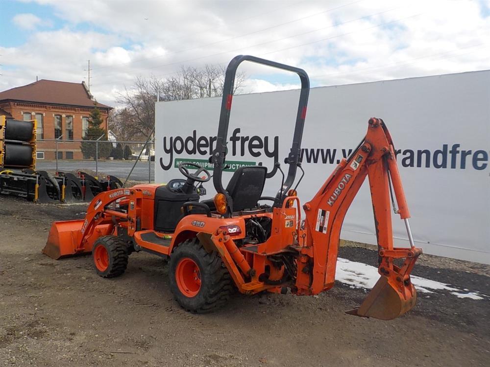 Kubota BX25D 4WD Utility Tractor c/w Front Loader, Bucket, BT601  Backhoe A