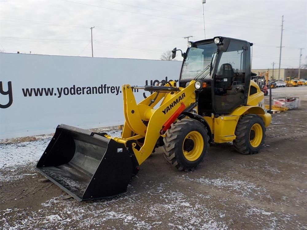 Yanmar V8 Rubber Tired Loader, Cab c/w Joystick Controls, Bucket & Forks (6