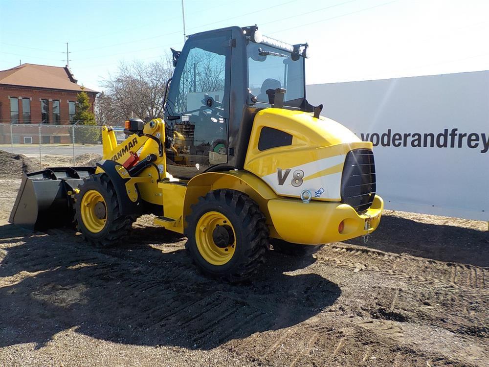 Yanmar V8 Rubber Tired Loader, Cab c/w Joystick Controls, Bucket & Forks (6