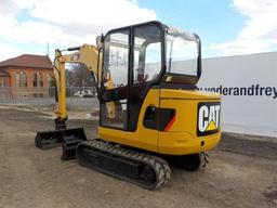 2012 CAT 302.5C Mini Excavator, Cab, Rubber Tracks, Backfill Blade, Swing B