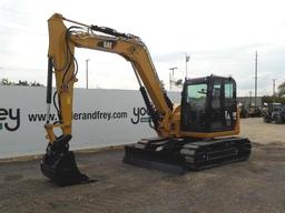 2017 CAT 308E2CR Hydraulic Excavator, Cab, 17" Rubber Block Pads, Backfill