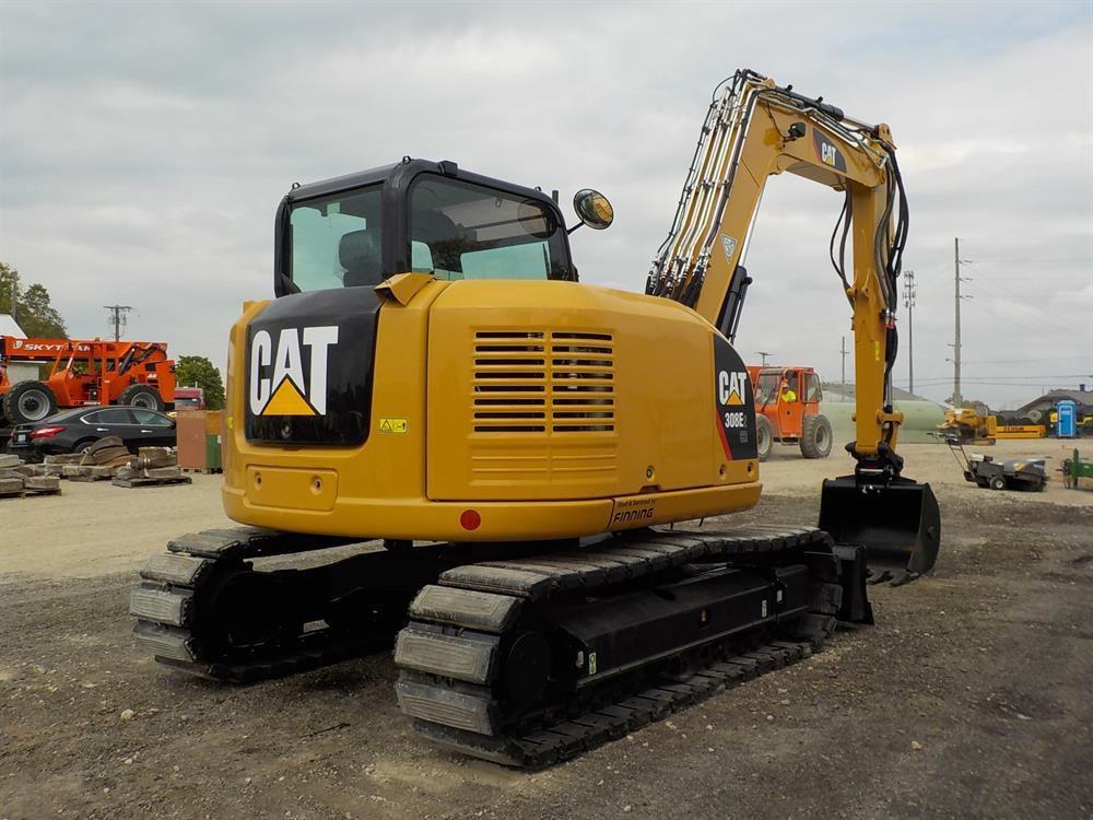 2017 CAT 308E2CR Hydraulic Excavator, Cab, 17" Rubber Block Pads, Backfill