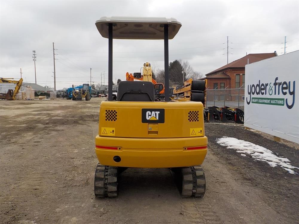 CAT 303.4 Mini Excavator, Canopy, Rubber Tracks, Backfill Blade, Swing Boom