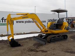 Komatsu PC15-3 Mini Excavator, Canopy, Rubber Tracks, Backfill Blade, Swing