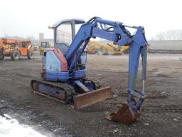 1992 Komatsu PC12UU-2 Mini Excavator, Canopy, Rubber Tracks, Backfill Blade