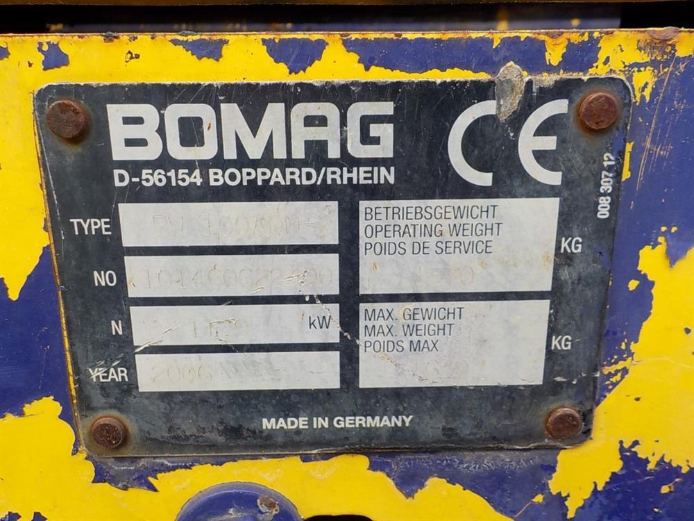 2006 Bomag BW100AD-2 Double Drum Vibrating Roller c/w Roll Bar, 39" Drums S