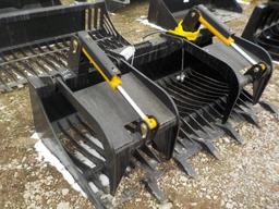 72" Skeleton Rock Grapple Bucket c/w Teeth to suit Skidsteer Loader Serial: