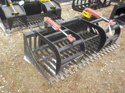 72" Rock Bucket Grapple c/w Teeth to suit Skidsteer Loader Serial: 6778-75