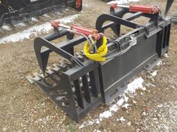 72" Rock Bucket Grapple c/w Teeth to suit Skidsteer Loader Serial: 6778-75