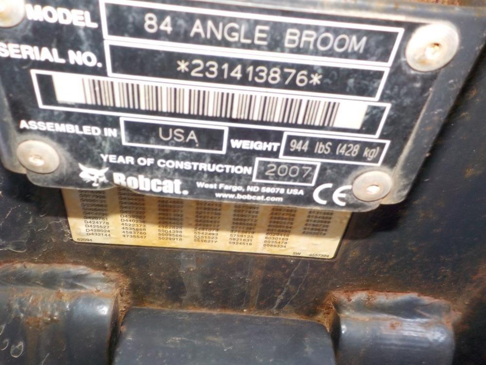 2007 Bobcat  84" Angle Broom Attachment (Manual in Office) Serial: 23141387