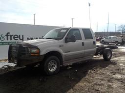 2001 Ford F350 4x4 Crew Cab & Chassis c/w 7.3 Diesel Engine, A/C, Power Win