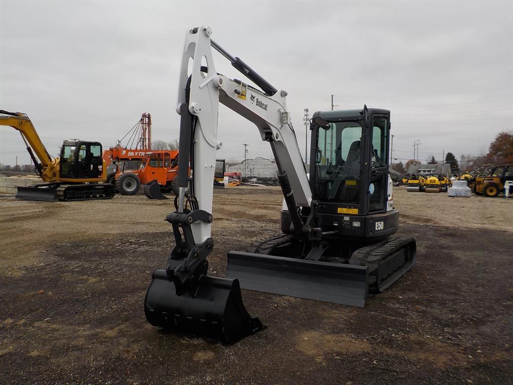 2015 Bobcat E50 EM Mini Excavator, Cab, Rubber Tracks, Backfill Blade, Swin