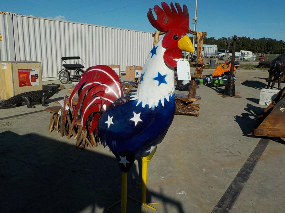 6' Metal Rooster