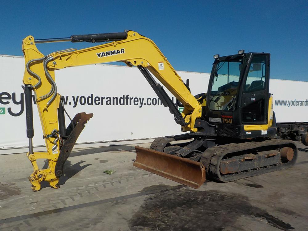 2015 Yanmar SV100-2A Hydraulic Excavator, Cab, Rubber Tracks, Backfill Blad