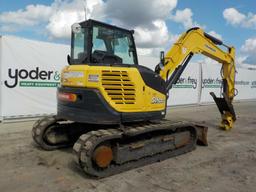 2015 Yanmar SV100-2A Hydraulic Excavator, Cab, Rubber Tracks, Backfill Blad