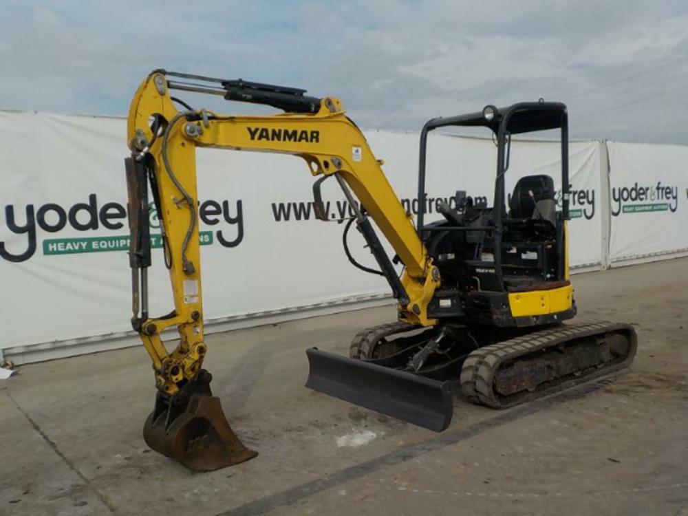 2017 Yanmar VIO35-6A Mini Excavator, Canopy, Aux Hydraulics, Swing Boom, c/