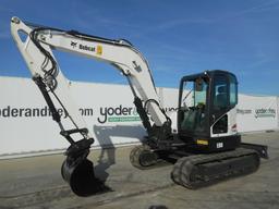 2013 Bobcat E80 Hydraulic Excavator, 18'' Pads, Rubber Tracks, Blade, Offse