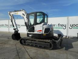 2013 Bobcat E80 Hydraulic Excavator, 18'' Pads, Rubber Tracks, Blade, Offse