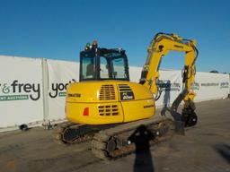 2018 Komatsu PC80MR-5 Hydraulic Excavator, 18" Rubber Block Pads, Blade, Of