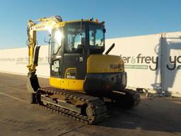 2014 Komatsu PC80MR-3 Hydraulic Excavator, 18" Rubber Block Pads, Blade, Of