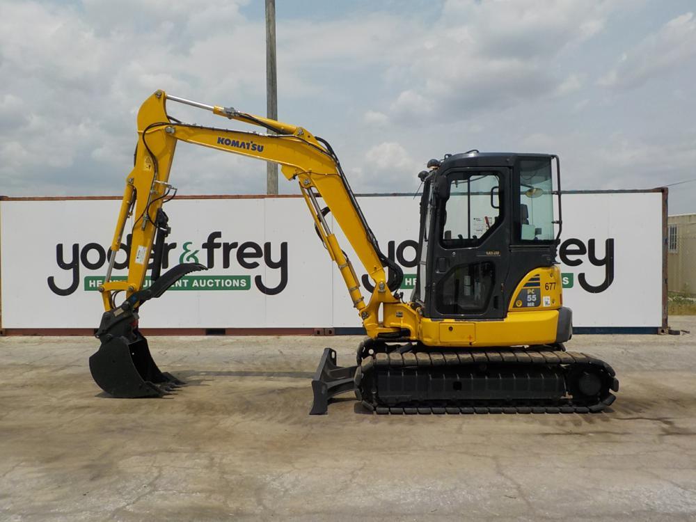 2017 Komatsu PC55MR-3 Excavator c/w Cab, Rubber Tracks, Blade, Offset, Aux