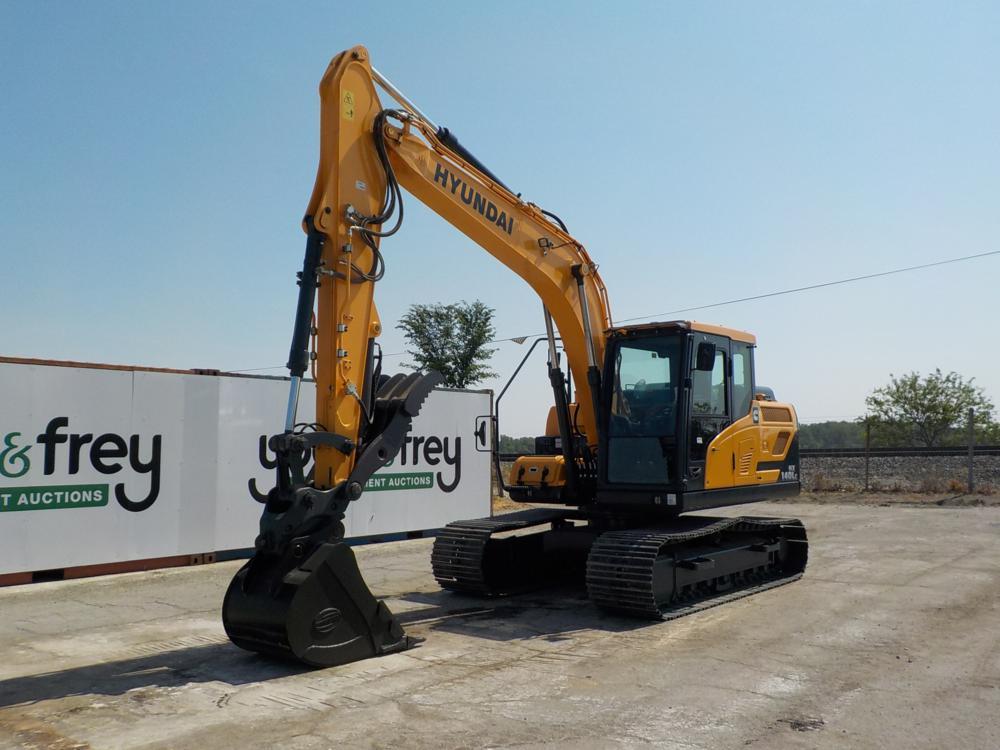 2021 Hyundai HX140L Excavator c/w Cab, 36" Bucket 28" Steel Tracks, Aux Hyd