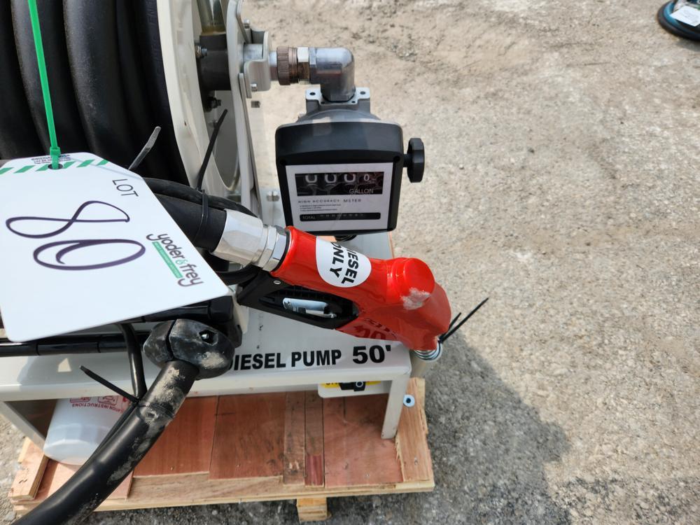 Diesel Fuel Reel 50'  Metered c/w HD 12V Pump - Unused