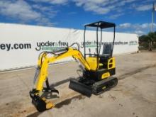 AGT  QH12 Mini Excavator c/w OROPS, Rubber Tracks, Backfill Blade, Aux Hydr