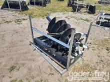 Unused 2024 JCT Hydraulic Auger Drive, Bits, QA 12", 18" Alloy Bits to suit Skidsteer