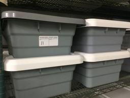 4 GREY HAMBURGER TUBS