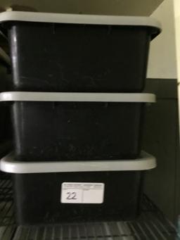 3 BLACK HAMBURGER TUBS