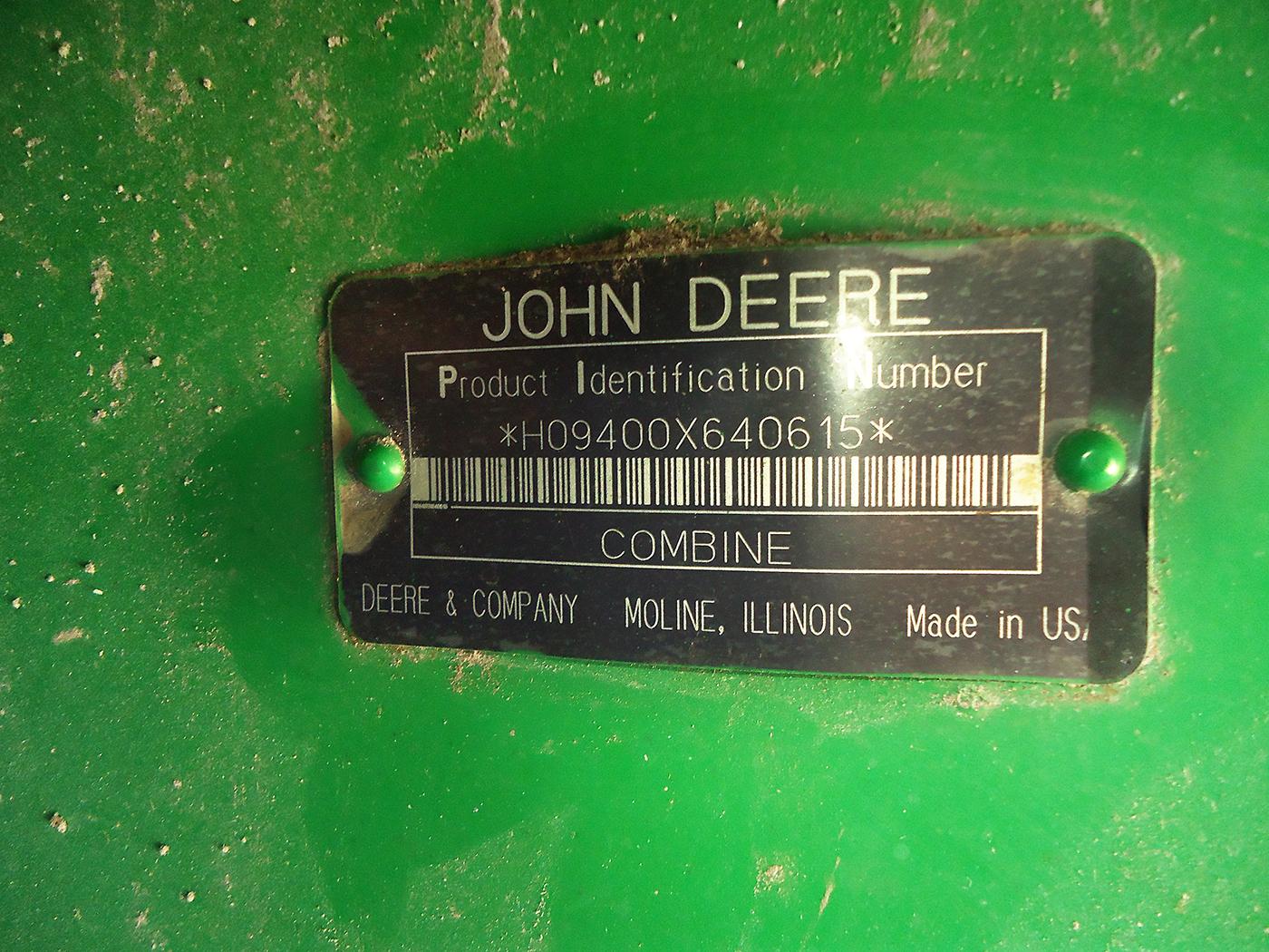 JD 9400 Combine, 24.5x32, Mauer Grain tank, dial a speed, Hydro, 3384 Eng.