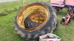 Two Tractor Tires 15.5-38 14" rims