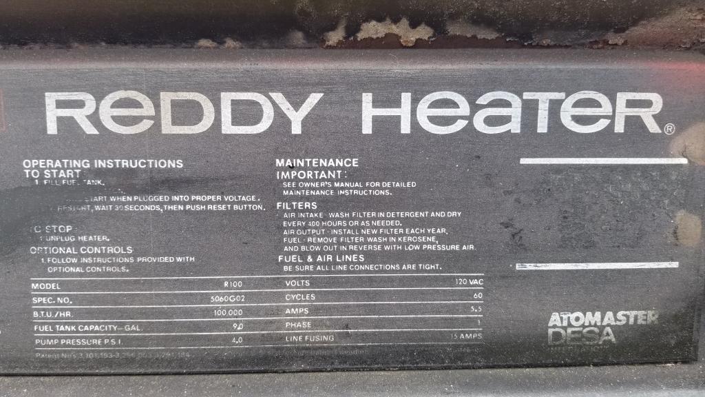 Reddy Heater Model R100